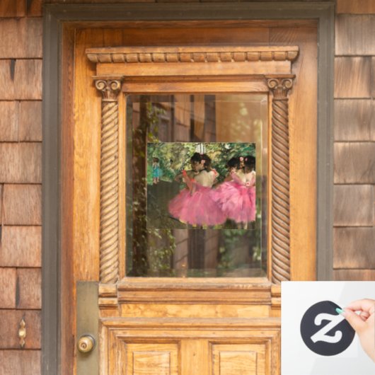 Edgar Degas - Dansers in roze Raamsticker (Huis Deur)