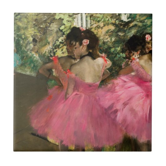 Edgar Degas - dansers in roze Tegeltje (Voorkant)