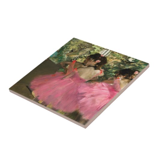 Edgar Degas - dansers in roze Tegeltje (Zijkant)