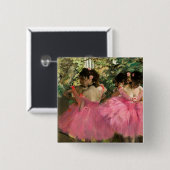Edgar Degas - dansers in roze Vierkante Button 5,1 Cm (Voorkant /achterkant)