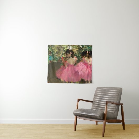 Edgar Degas - dansers in roze Wandkleed (In Situ (horizontaal))