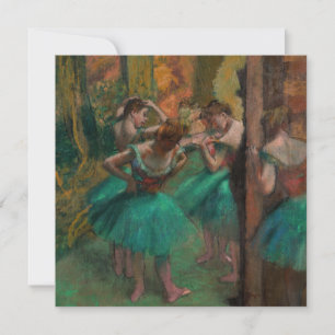 Edgar Degas - Dansers, Roze en Groen Bedankkaart