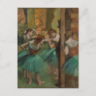 Edgar Degas Dansers Roze en Groen Briefkaart