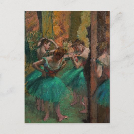 Edgar Degas - Dansers, Roze en Groen Briefkaart (Voorkant)
