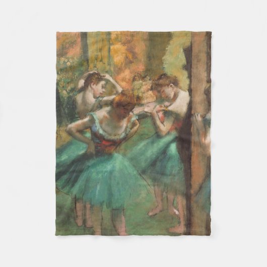 Edgar Degas - dansers, roze en groen Fleece Deken (Voorkant)