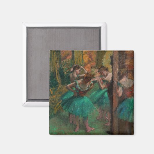 Edgar Degas - Dansers, Roze en Groen Magneet (Voorkant / Achterkant)