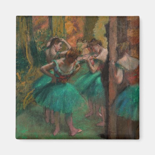 Edgar Degas - Dansers, Roze en Groen Magneet (Voorkant)