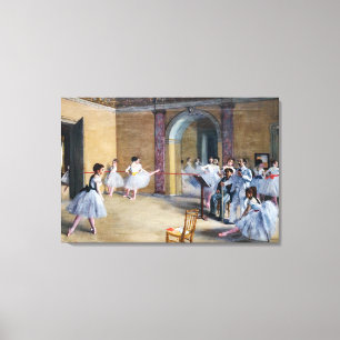 Edgar Degas - Dansfoyer, Opera rue Le Peletier Canvas Afdruk