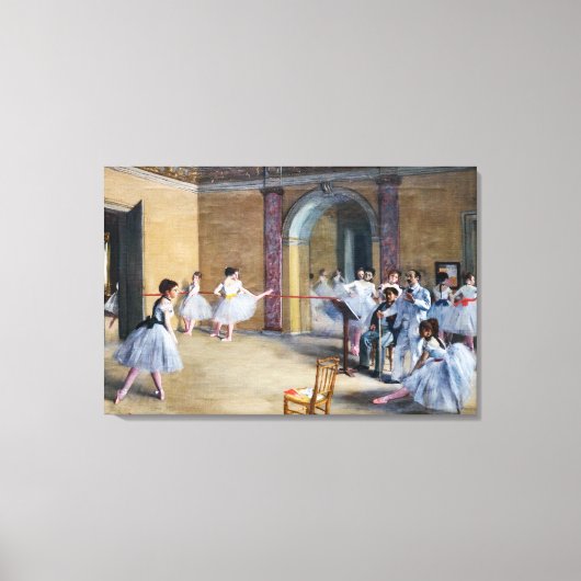 Edgar Degas - Dansfoyer, Opera rue Le Peletier Canvas Afdruk (Voorkant)