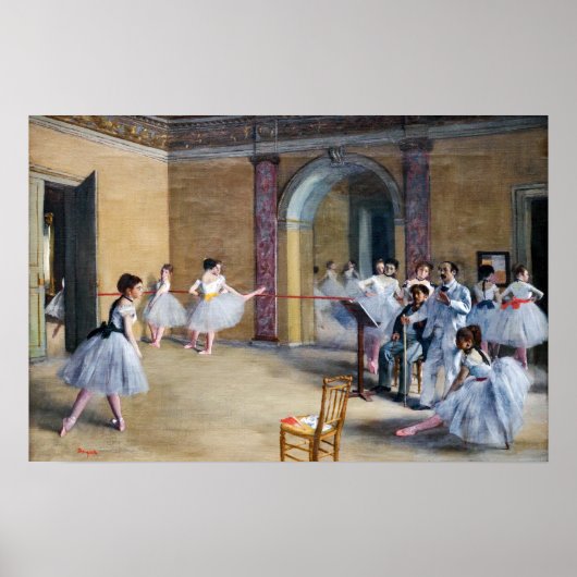 Edgar Degas - Dansfoyer, Opera rue Le Peletier Poster (Voorkant)