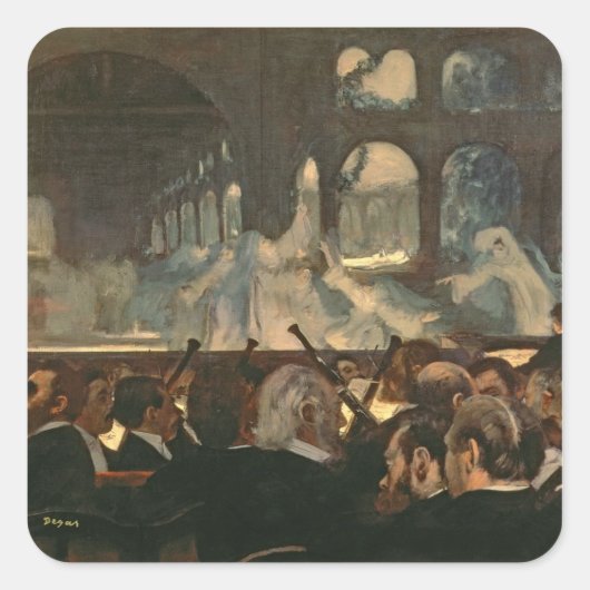 Edgar Degas | De balletscène, de opera van Meyerbe Vierkante Sticker (Voorkant)
