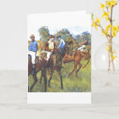 Edgar Degas - de Bomen Rennpferde van de Jockey Kaart (Gele Bloem)