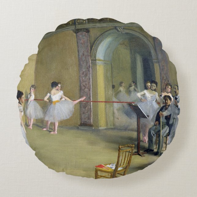 Edgar Degas | De Dance Foyer Rond Kussen (Voorkant)
