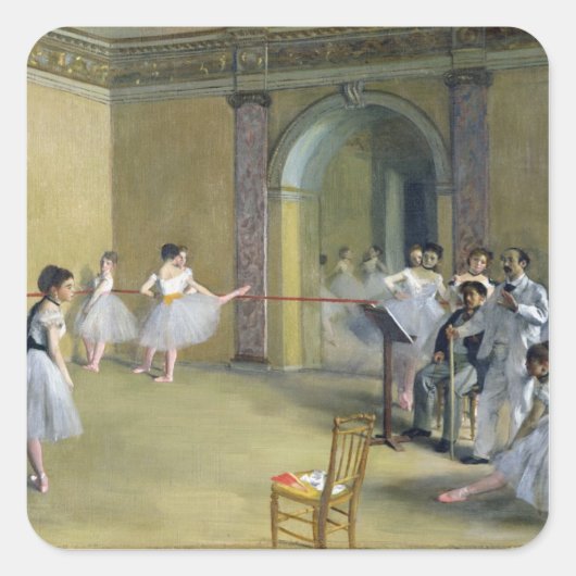 Edgar Degas | De Dance Foyer Vierkante Sticker (Voorkant)