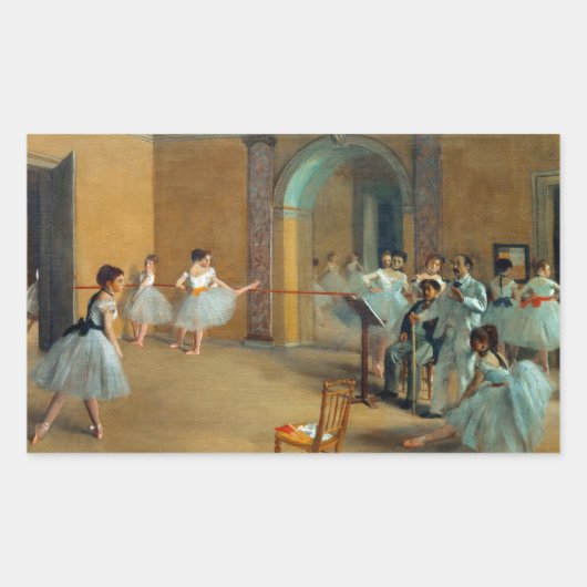 Edgar Degas De Dansfoyer bij de Opera Rechthoekige Sticker (Voorkant)