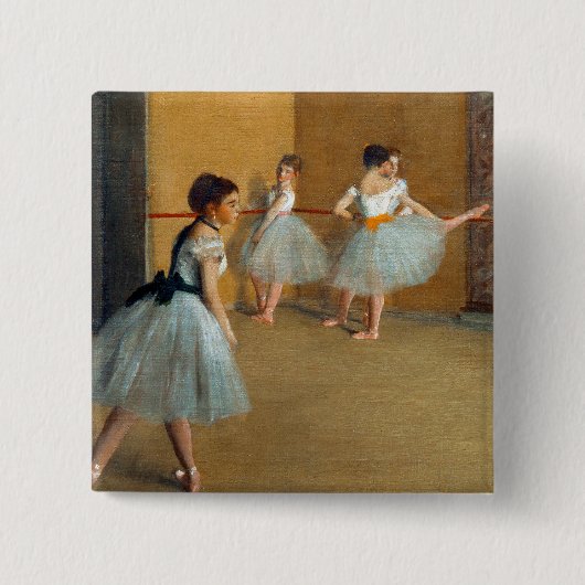 Edgar Degas De Dansfoyer bij de Opera Vierkante Button 5,1 Cm (Voorkant)