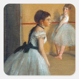 Edgar Degas De Dansfoyer bij de Opera Vierkante Sticker