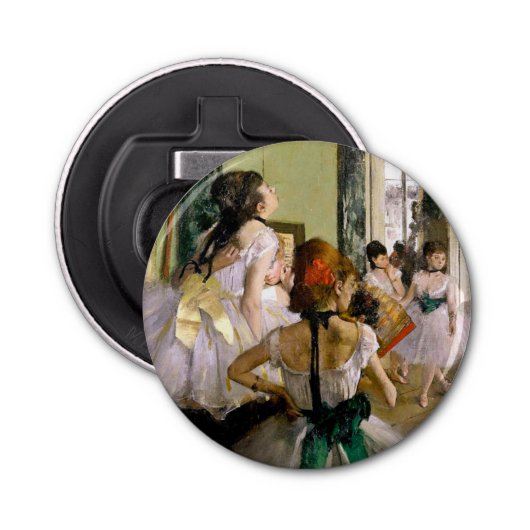 Edgar Degas de dansklasse Button Flesopener (Voorkant)