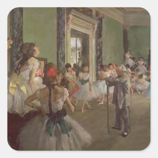 Edgar Degas | De dansklasse, c.1873-76 Vierkante Sticker (Voorkant)