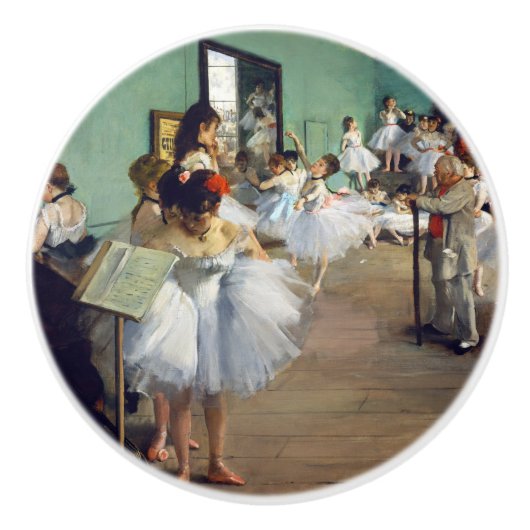 Edgar Degas - De dansklasse Keramische Knop (Voorkant)