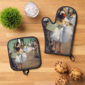 Edgar Degas - De dansklasse Ovenwant & Pannenlap Set (Top down)