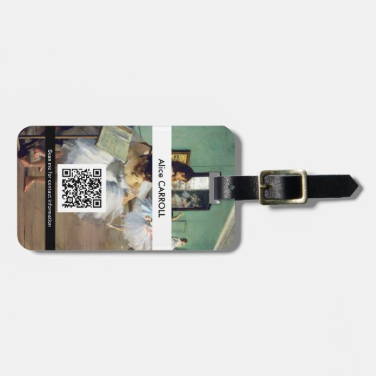 Edgar Degas - De dansklasse - QR-code Bagagelabel (Voorkant horizontaal)
