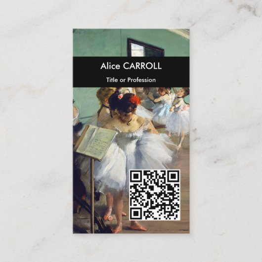 Edgar Degas - De dansklasse - QR-code Visitekaartje (Voorkant)