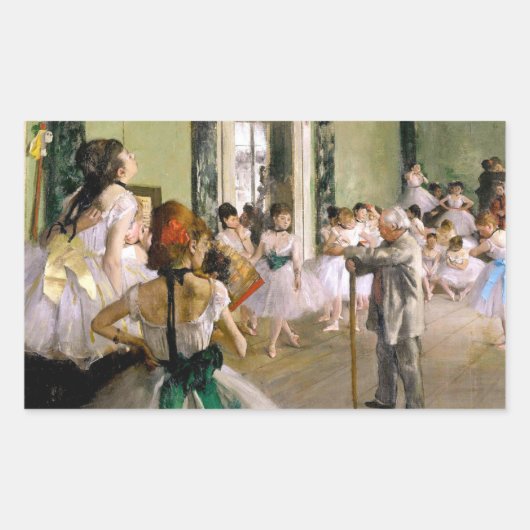 Edgar Degas de dansklasse Rechthoekige Sticker (Voorkant)