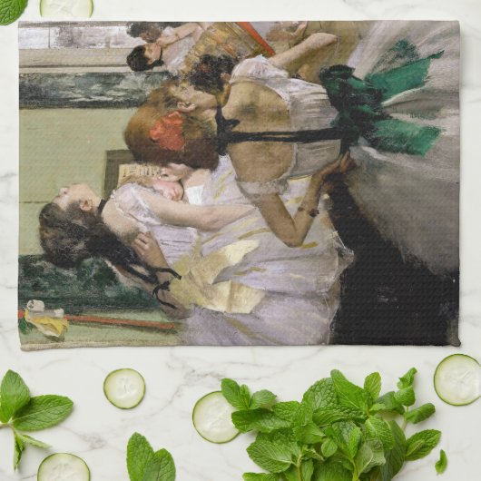 Edgar Degas - De dansklasse Theedoek (Gevouwen)