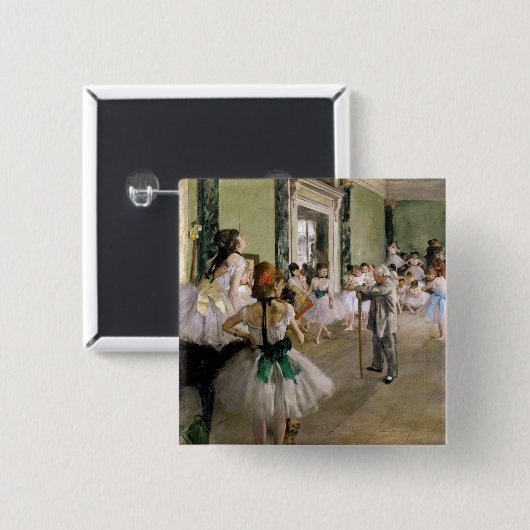 Edgar Degas - De dansklasse Vierkante Button 5,1 Cm (Voorkant /achterkant)