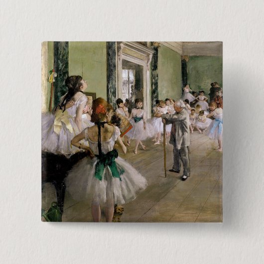 Edgar Degas - De dansklasse Vierkante Button 5,1 Cm (Voorkant)