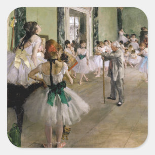 Edgar Degas - De dansklasse Vierkante Sticker