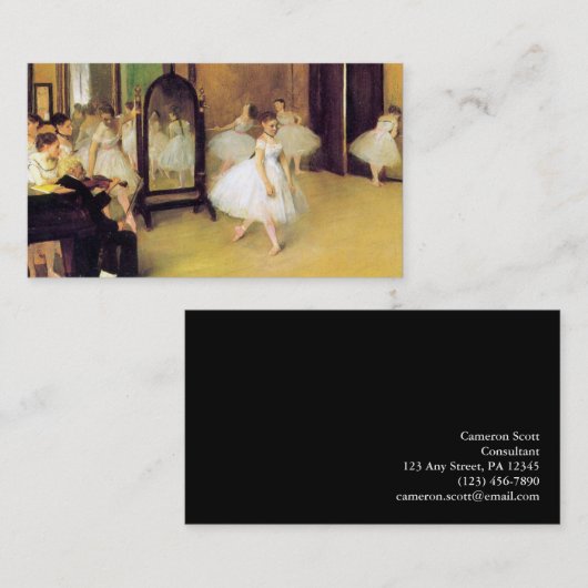 Edgar Degas | De dansklasse Visitekaartje (Voorkant / Achterkant)