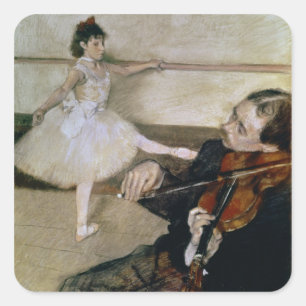 Edgar Degas De dansles, c.1879 Vierkante Sticker