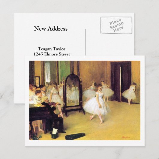 Edgar Degas | De dansles | Nieuw adres Aankondigingskaart (Voorkant / Achterkant)