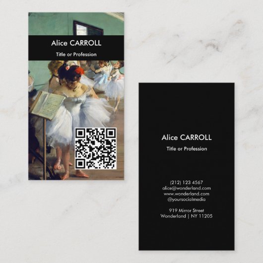 Edgar Degas - De Dansles - QR Code Visitekaartje (Voorkant / Achterkant)
