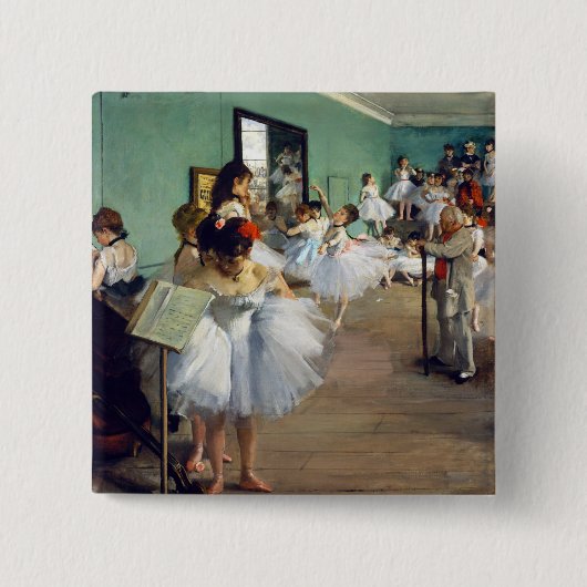 Edgar Degas - De Dansles Vierkante Button 5,1 Cm (Voorkant)