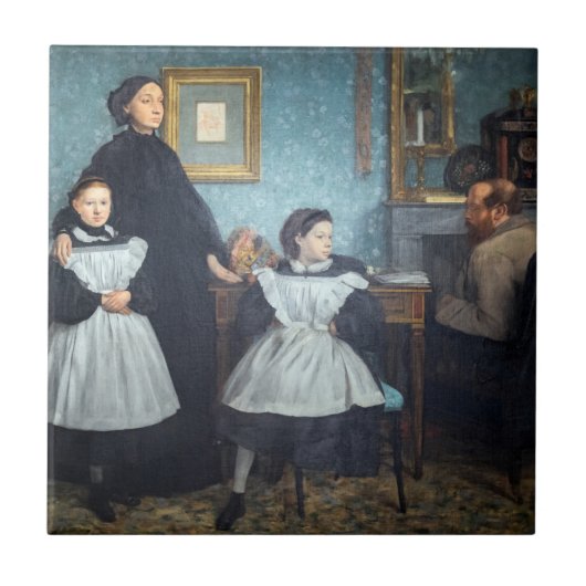 Edgar Degas - De familie Bellelli Tegeltje (Voorkant)