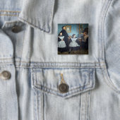 Edgar Degas - De familie Bellelli Vierkante Button 5,1 Cm (In situ)
