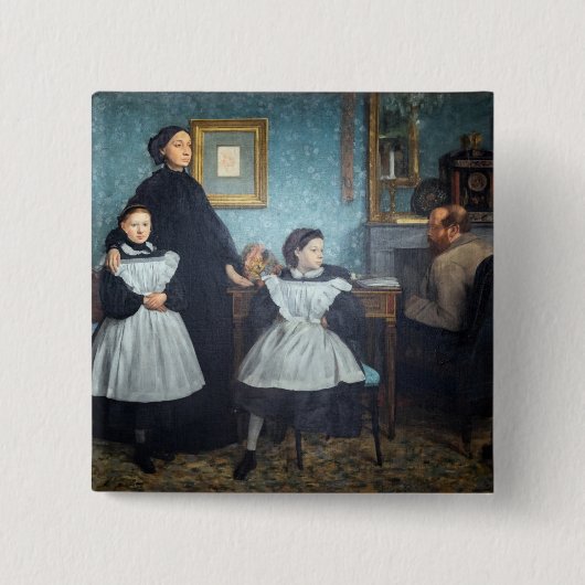 Edgar Degas - De familie Bellelli Vierkante Button 5,1 Cm (Voorkant)