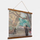 Edgar Degas de gordijn dansers Hangend Wandkleed (Gebogen)