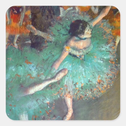 Edgar Degas - De groene dansers - Balletsdans Vierkante Sticker (Voorkant)