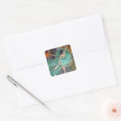 Edgar Degas - De groene dansers - Balletsdans Vierkante Sticker (Envelop)