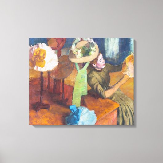 Edgar Degas - De Hoedenwinkel Canvas Afdruk (Voorkant)