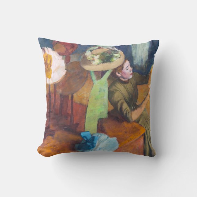 Edgar Degas - De Hoedenwinkel Kussen (Voorkant)