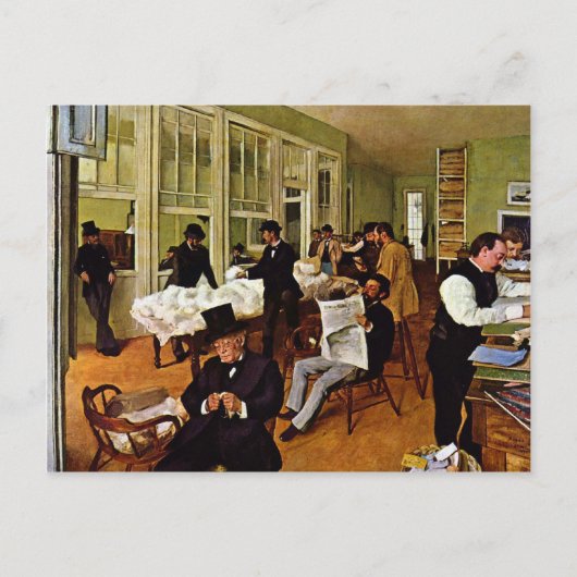 Edgar Degas - De katoenuitwisseling Briefkaart (Voorkant)
