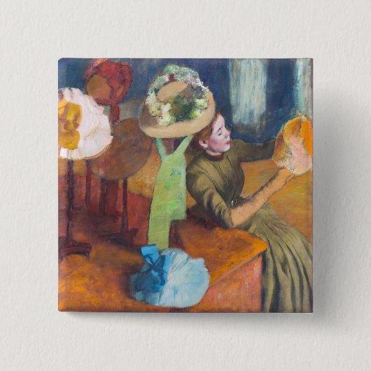 Edgar Degas - De Millinery Shop Vierkante Button 5,1 Cm (Voorkant)