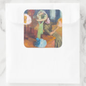 Edgar Degas - De Millinery Shop Vierkante Sticker (Tas)