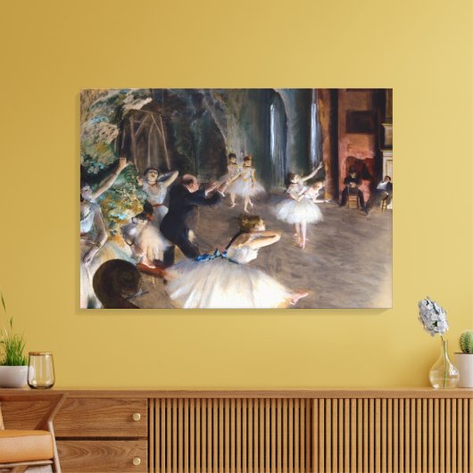 Edgar Degas - De repetitie van de ballet in het to Canvas Afdruk (Insitu (Woonkamer))