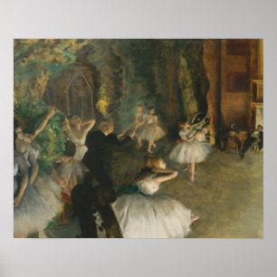 Edgar Degas - De repetitie van de ballet in het to Poster